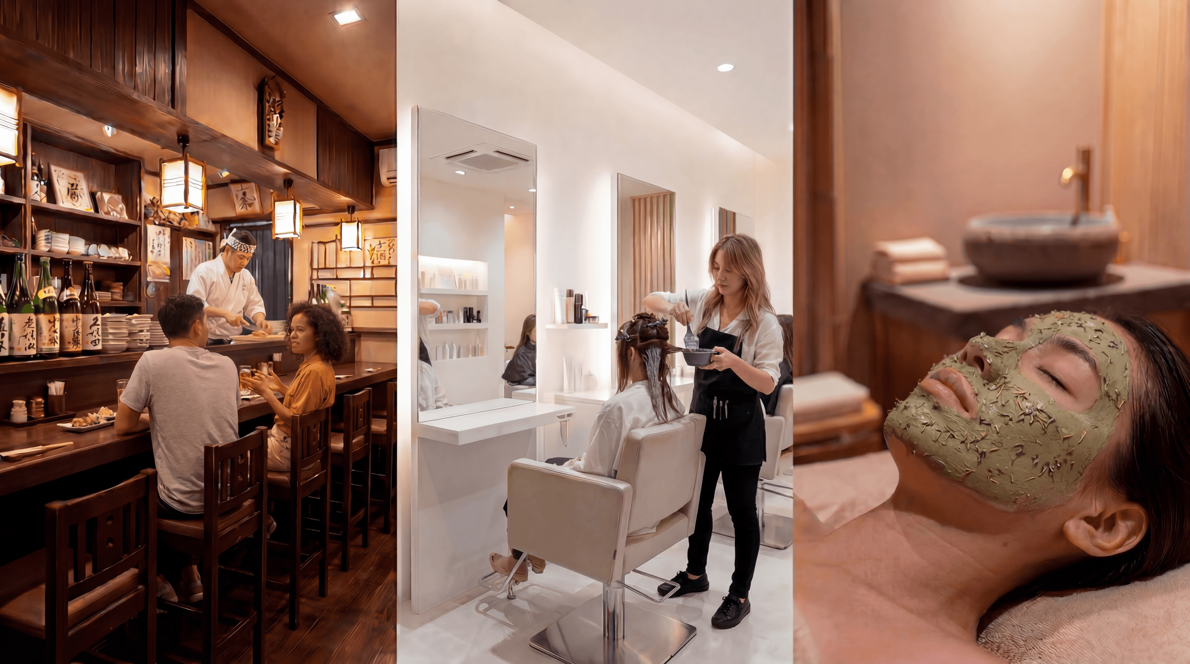 Salon and restaurant experiences in Japan